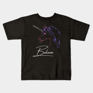 I Still Believe in Unicorns Print Kids T-Shirt